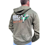 Big Woods Bucks Army Heather Hoodie