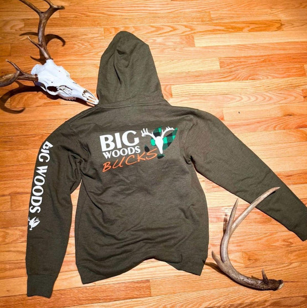 Big Woods Bucks Army Heather Hoodie - Big Woods Bucks
