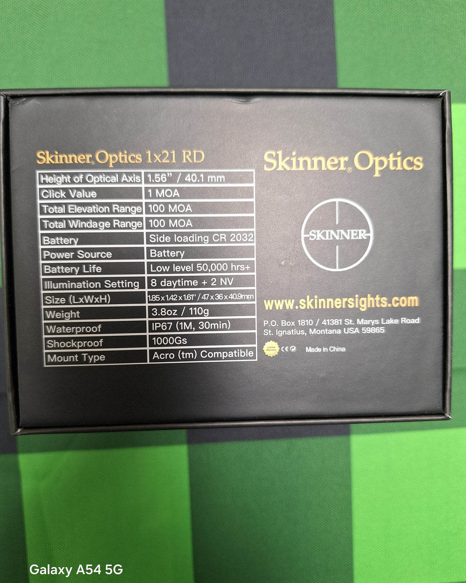 Skinner Optics 1x21 RD Sight (Red Dot Optic), BWB Edition